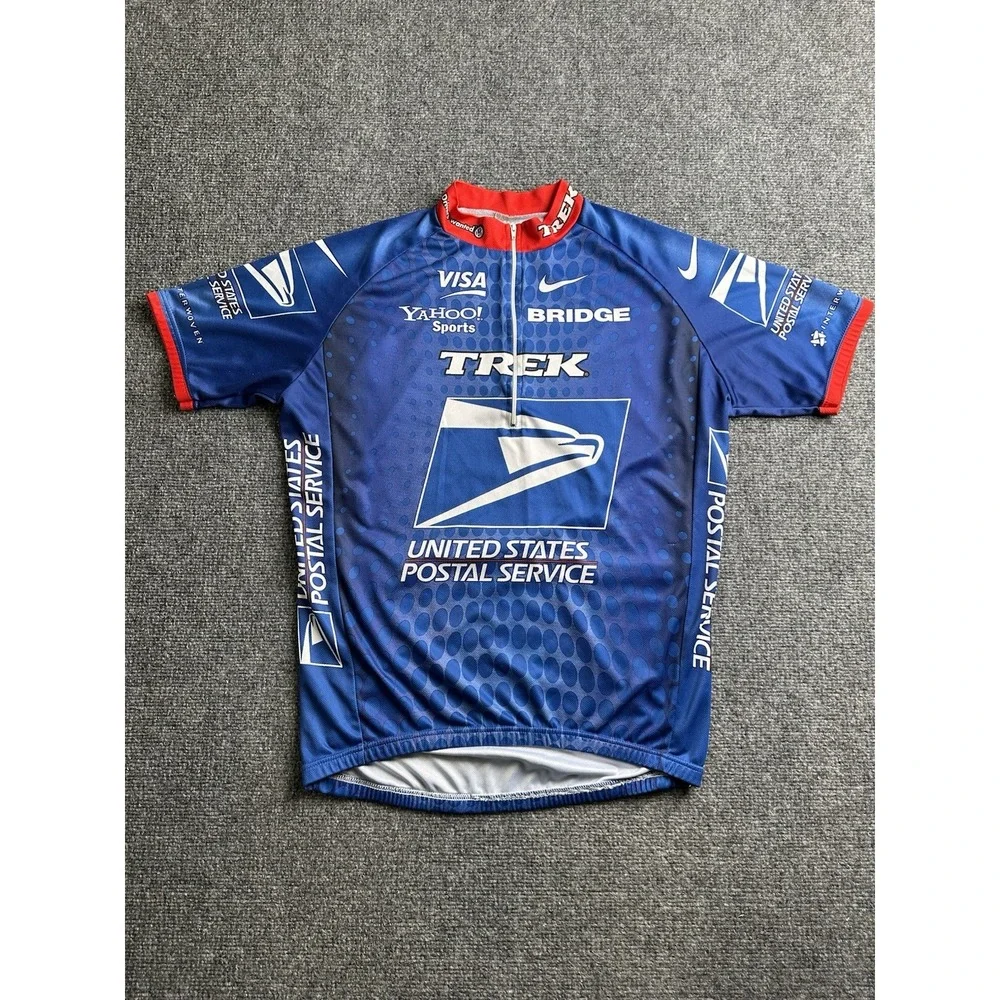 Mens Cycling Jersey Nike Trek USPS Team Racing 1/4 Zip, Size L